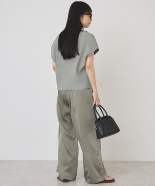 AMERICAN HOLIC フレンチスリーブリブニットポロ Green
