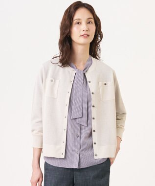J.PRESS LADIES S 【シーンレスに活躍】SHEER GLOSS KNIT クルーネック カーディガン
