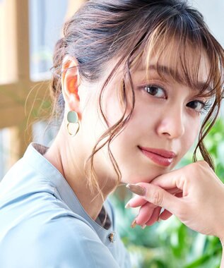 Tiaclasse カラーメタルリングピアス ゴールド×ミント