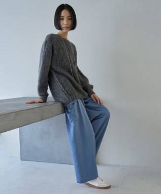 UNFILO L サテン カーゴパンツ スモーキーブルー