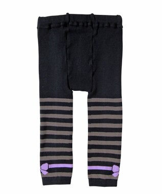 MIKI HOUSE HOT BISCUITS 【80-120cm】 ボーダー柄 レギンス 黒