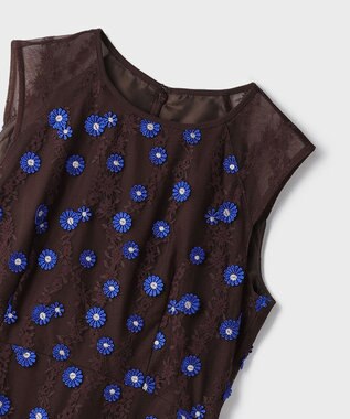 GRACE CONTINENTAL バイカラーレースワンピース ブラウン