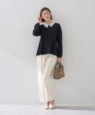 YECCA VECCA サイドベルテッドハイウエストパンツ Ivory