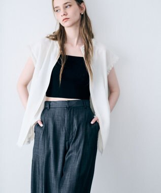 uncrave リネンライクツイル ジレブラウス オフ