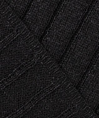 BEIGE， OPTICAL /  ペーパーヤーン Vネックリブニット Black