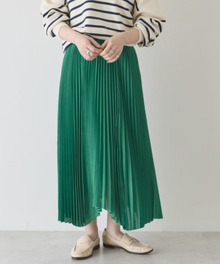 AMERICAN HOLIC 【選べる丈】シアープリーツスカート Green