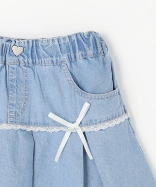 ANY KIDS 【洗濯機可能】プリーツ ミニスカパン デニム