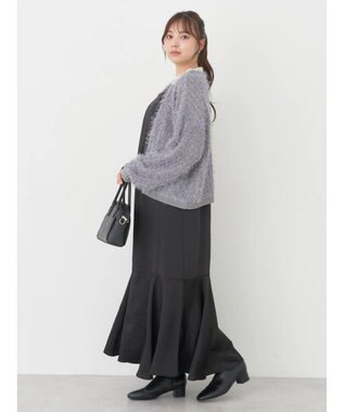 earth music&ecology ふさふさショートカーディガン Gray