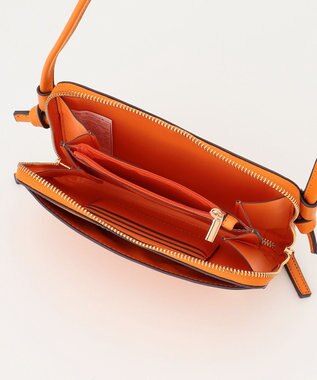 LA BAGAGERIE 【レザー×ステッチ】スクエアマルチポシェット オレンジ