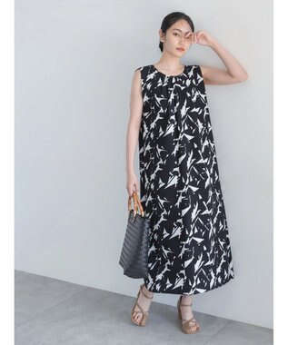 Te chichi コットンリップルアートプリントワンピース