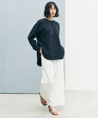 UNFILO ジョーゼット ラウンドテール プルオーバー ネイビー