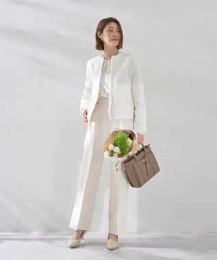 YECCA VECCA サイドベルテッドハイウエストパンツ Ivory