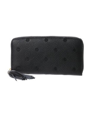 UNBILLION ペルケ perche / 牛革ドット刺繍ラウンド長財布 ブラック