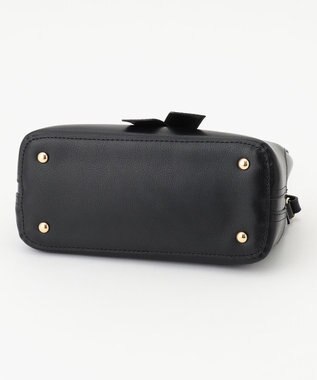 LA BAGAGERIE 【maison vert】 【超軽量・多収納】バイカラーリボンショルダーバッグ ブラック