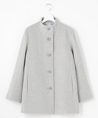 J.PRESS LADIES L ショートビーバー ボトルネック コート グレー系