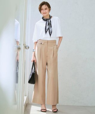 ICB L 【先行予約】Ry/Liバイオストレッチ ワイドパンツ ベージュ
