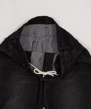 WEGO 【ユニセックス着用ITEM】シャーリングフレアデニムスキニーパンツ デニムブラックソノタ