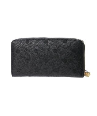 UNBILLION ペルケ perche / 牛革ドット刺繍ラウンド長財布 ブラック