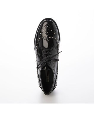 ing <ing>スタッズ付きレースアップシューズ ブラックカタオシ
