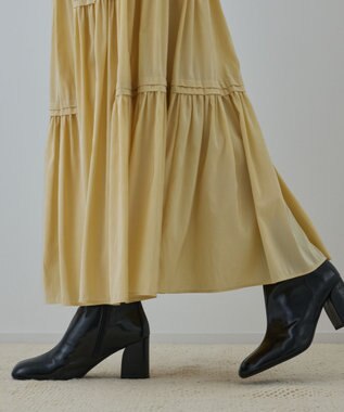 GRACE CONTINENTAL ティアードロングスカート イエロー