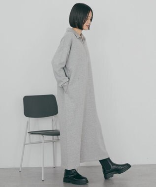 AMERICAN HOLIC 【選べる丈】ハーフZIPワンピース Light Gray Mixture