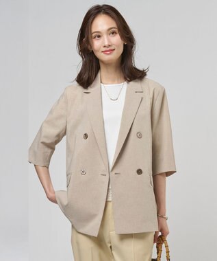 J.PRESS LADIES S BREEZ COOL トロ ハーフスリーブ ダブル ジャケット