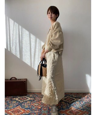 Green Parks クルーネックカーディガン Beige
