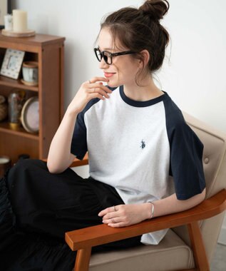 WEGO 【洗える/綿100%】USPOLOワンポイントTシャツ 柄5