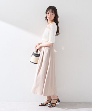 earth music&ecology シアーヨークニットプルオーバー Ivory