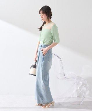 earth music&ecology シアーヨークニットプルオーバー Mint Green