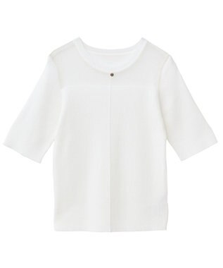 earth music&ecology シアーヨークニットプルオーバー Ivory