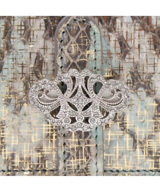 A.D.M.J. 【スネークレザー】アールデコモチーフロングウォレット ターコイズ