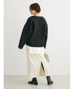 Green Parks ・ＥＬＥＮＣＡＲＥ　ＤＵＥ　ブークレＶネックカーデ Black