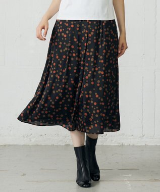  マルチポルカドットプリント スカート