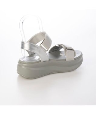 MODE ET JACOMO <noyau>厚底サテンベルクロスポーツサンダル シルバー