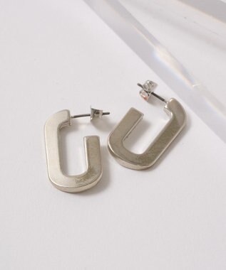 AMERICAN HOLIC メタルオーバルピアス Silver