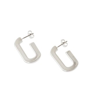 AMERICAN HOLIC メタルオーバルピアス Silver