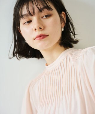 #Newans 【金子綾さんインスタライブご紹介アイテム】（前後着用可能）ピンタックシアーブラウス シアーピンク