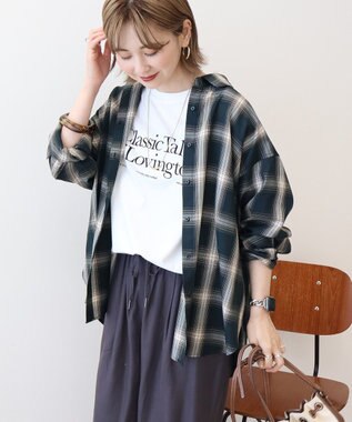 AMERICAN HOLIC イージーケアチェックシャツ【360°着こなしシャツ】 Green