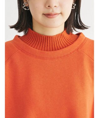 Green Parks 裏起毛ニットリブドッキングプルオーバー Orange