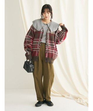 CRAFT STANDARD BOUTIQUE 綿ピーチ綺麗シルエットパンツ Khaki