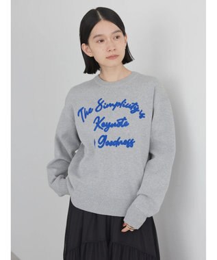 AMERICAN HOLIC サガラ刺繍ミラノリブニットプルオーバー Light Gray Mixture