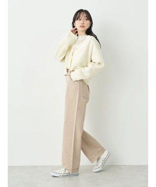 earth music&ecology バイカラースポンディッシュカーディガン Ivory