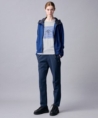 JOSEPH ABBOUD MOUNTAIN 【異素材コンビネーション】グリットワッフルアクティブパーカー ブルー系