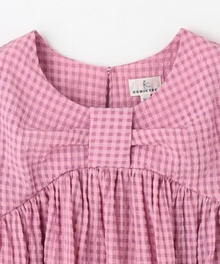 組曲 KIDS 【110-140㎝】ギンガムサッカー ワンピース ラズベリー