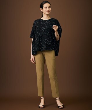 自由区 S 【SHIHOさん着用・昨年大好評・新色追加・後ろウエストゴム】シェルタリングテーパード パンツ ［新色］サンタンブラウン