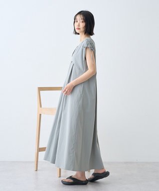 AMERICAN HOLIC 【マルチ機能】Vネックドロストショルダーワンピース Grayish Khaki
