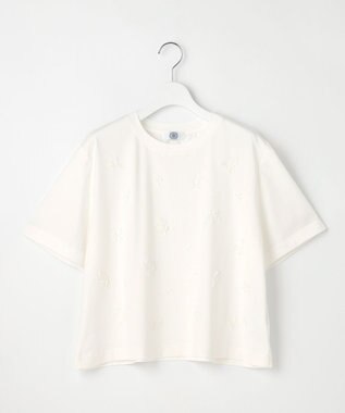 J.PRESS LADIES 【洗える】スパンコール Ｔシャツ オフホワイト系