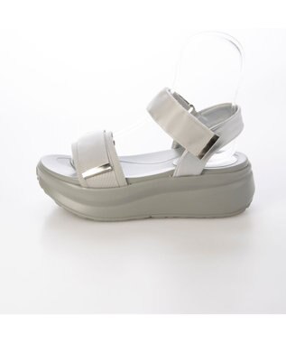 MODE ET JACOMO <noyau>厚底サテンベルクロスポーツサンダル シルバー