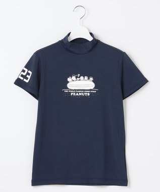 23区GOLF 【PEANUTS】【WOMEN】スヌーピーコラボ モックネックシャツ ネイビー系
